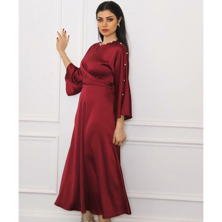 Women Satin Ruffle Sleeve Dress