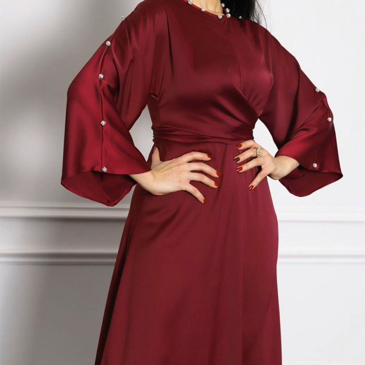 Women Satin Ruffle Sleeve Dress