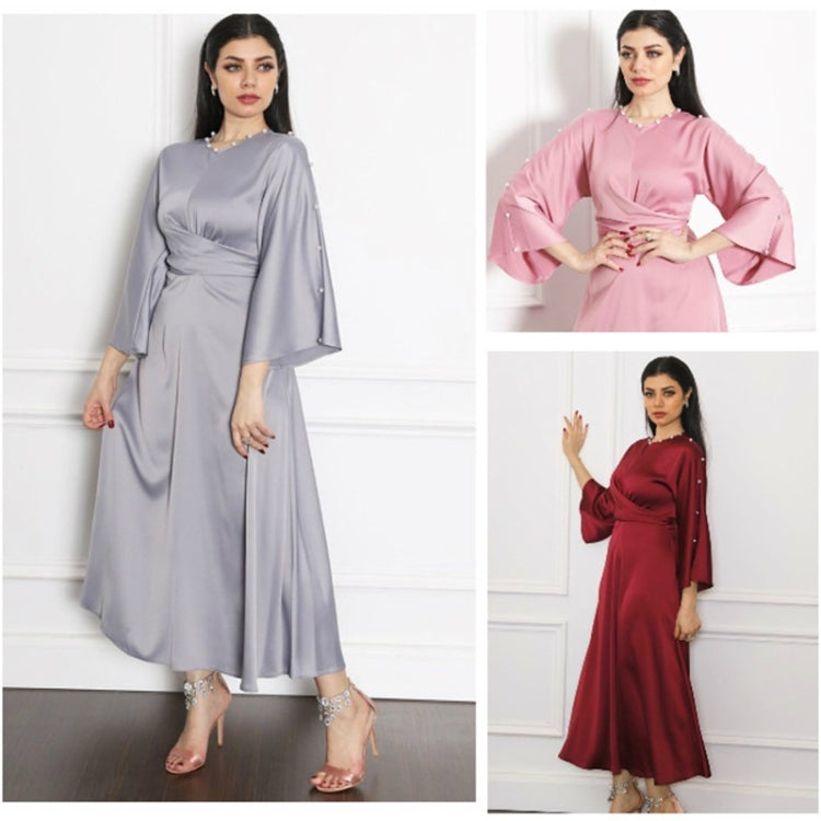 Women Satin Ruffle Sleeve Dress