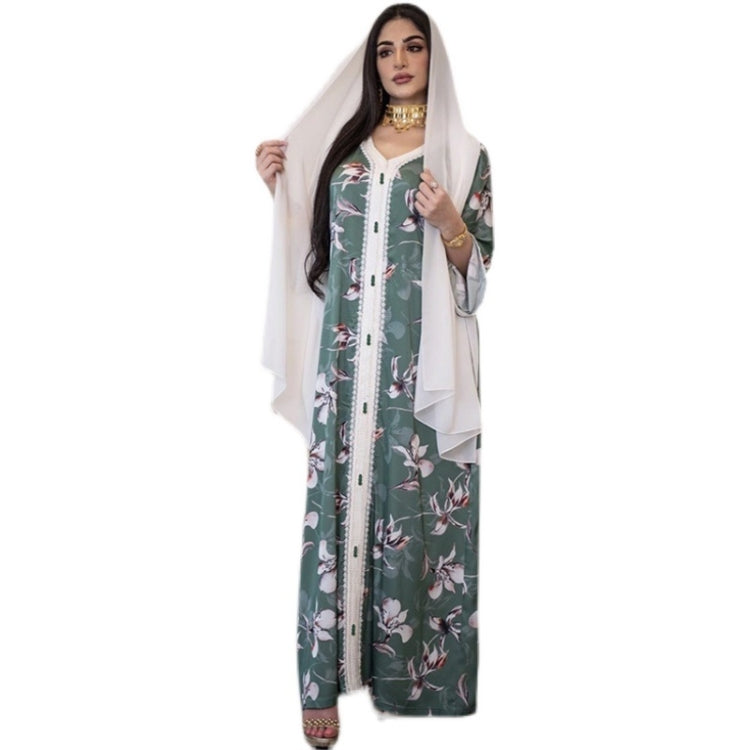 Women Printed Long Lace Dress