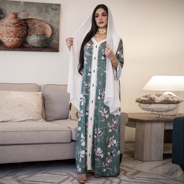 Women Printed Long Lace Dress