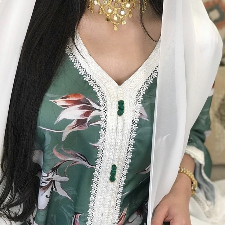 Women Printed Long Lace Dress