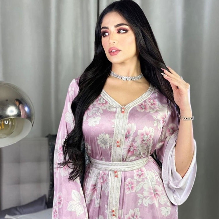 Women Printed Floral Lace Long Dress