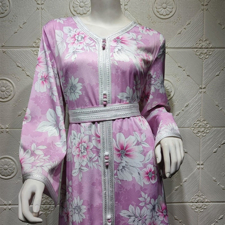 Women Printed Floral Lace Long Dress