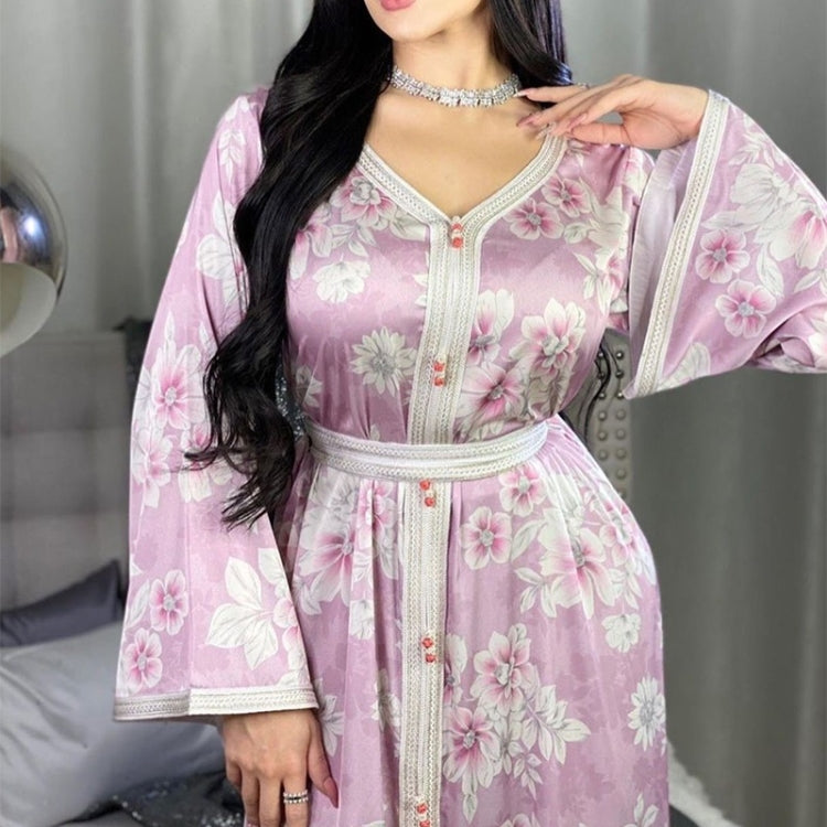 Women Printed Floral Lace Long Dress
