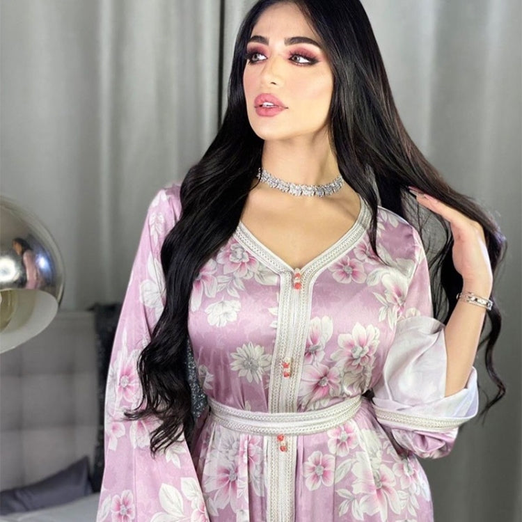 Women Printed Floral Lace Long Dress