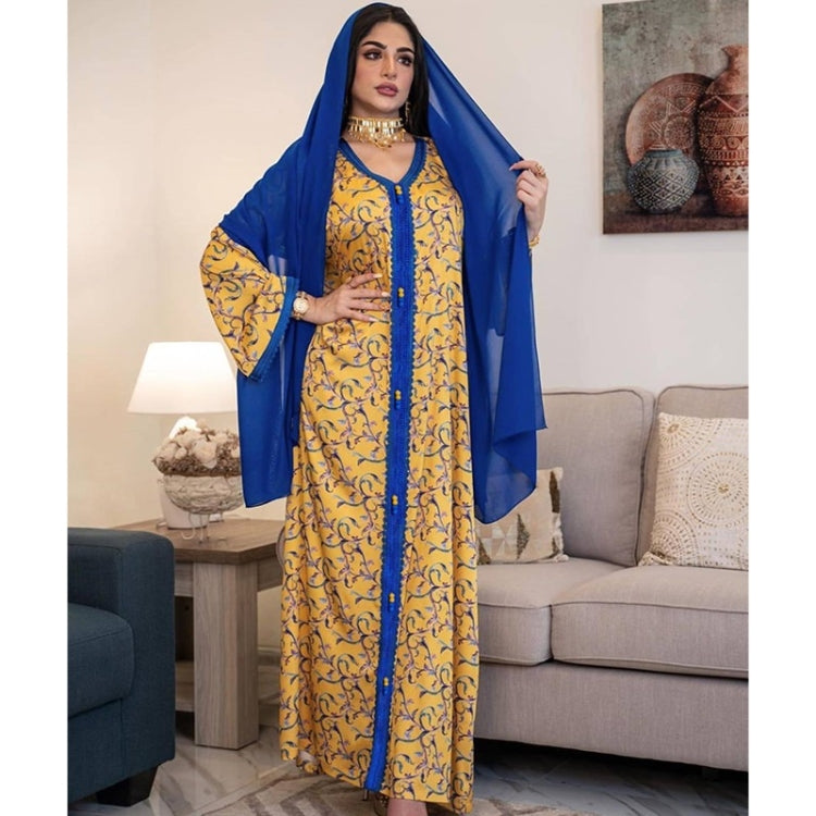 Women Printed Floral Robe Dress