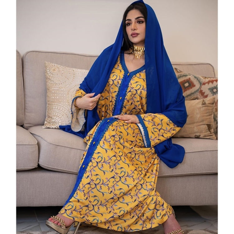 Women Printed Floral Robe Dress