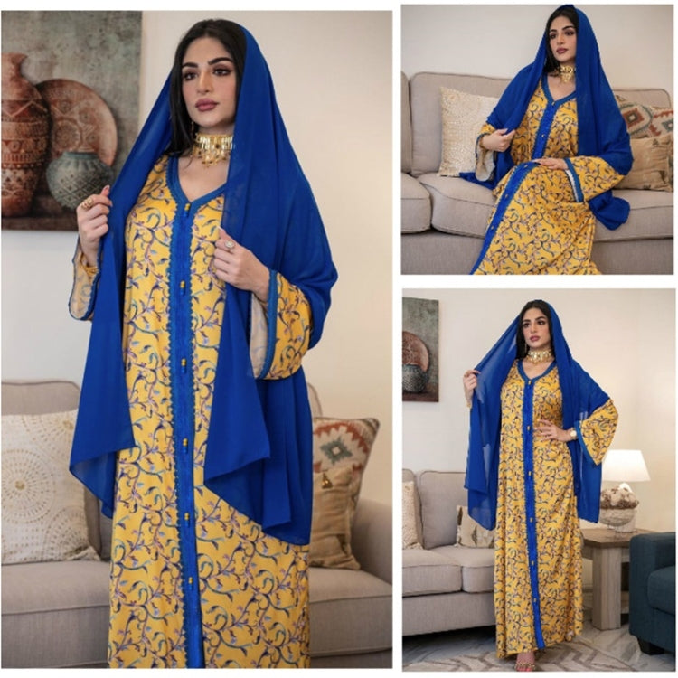 Women Printed Floral Robe Dress