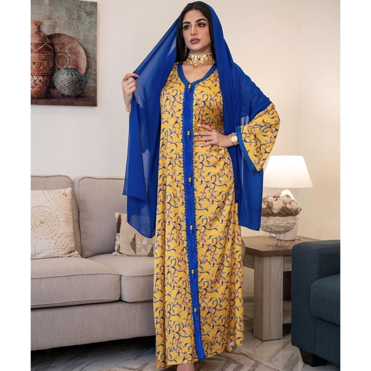 Women Printed Floral Robe Dress