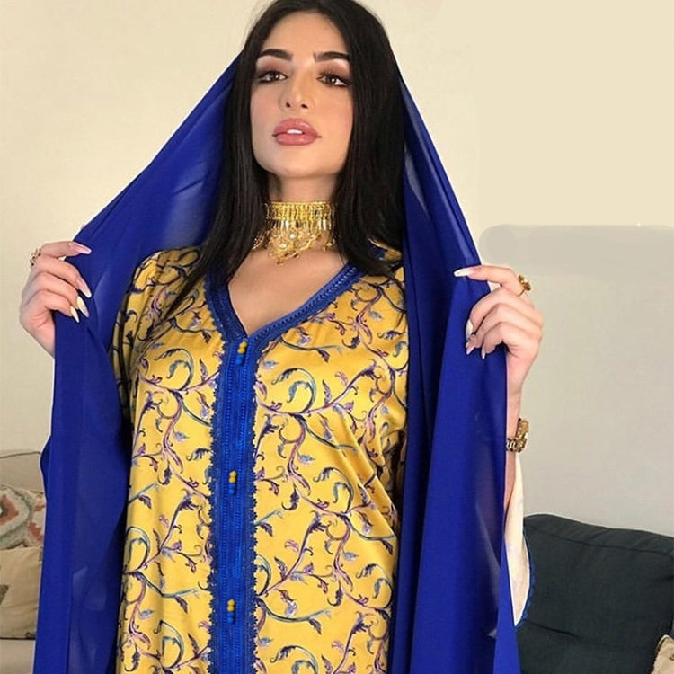 Women Printed Floral Robe Dress