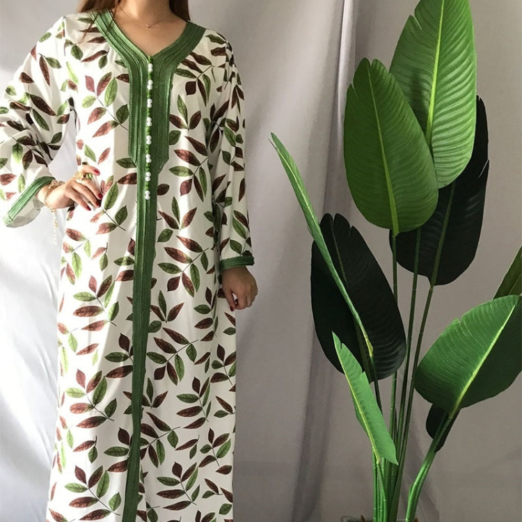 Women V-neck Print Long Dress