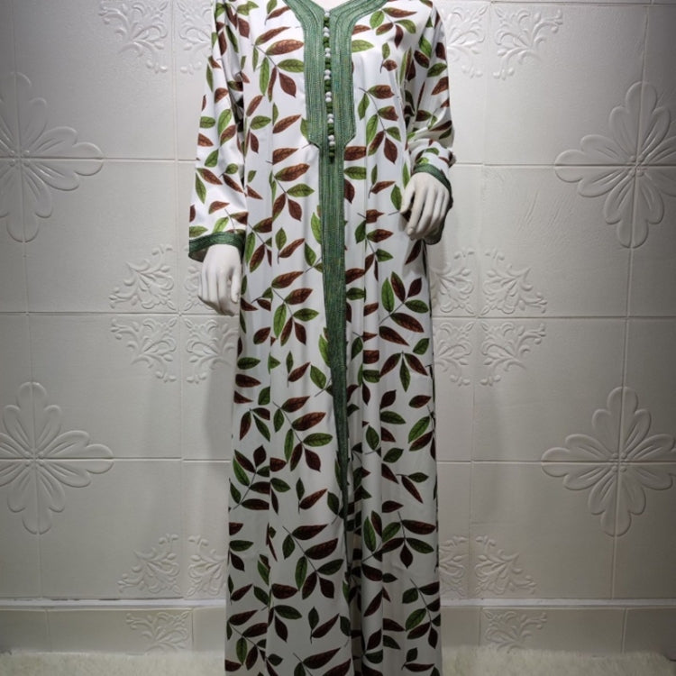 Women V-neck Print Long Dress