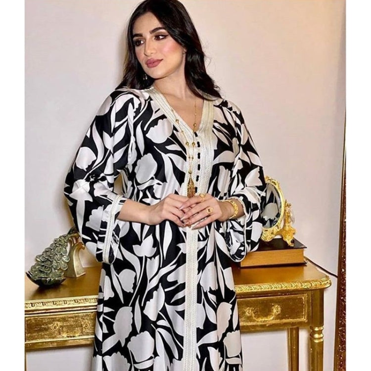 Women V-neck Printed Long Floral Dress