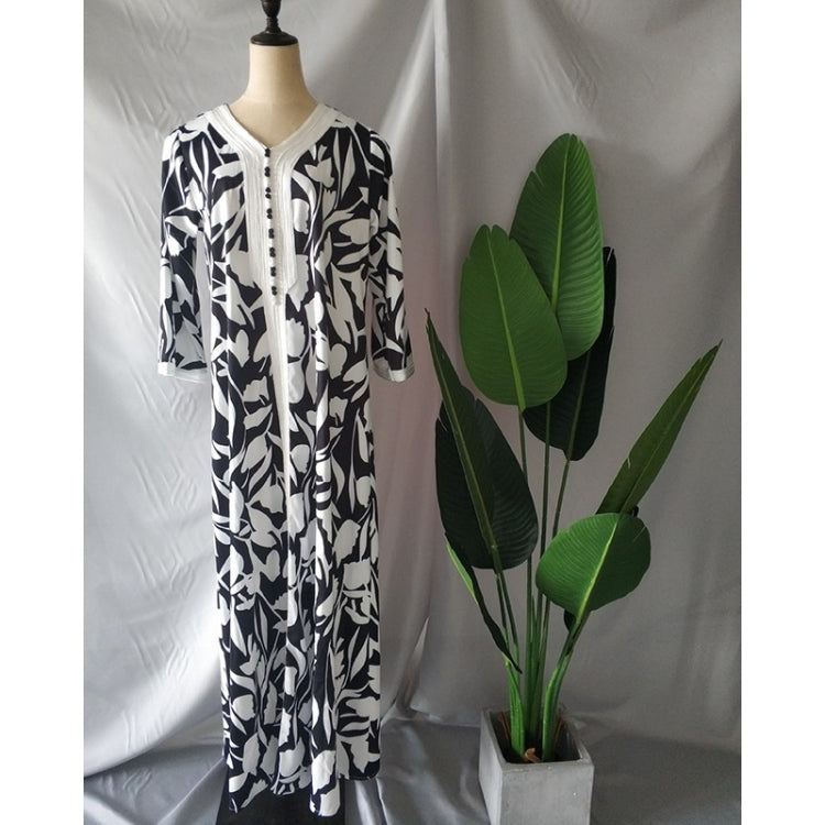 Women V-neck Printed Long Floral Dress