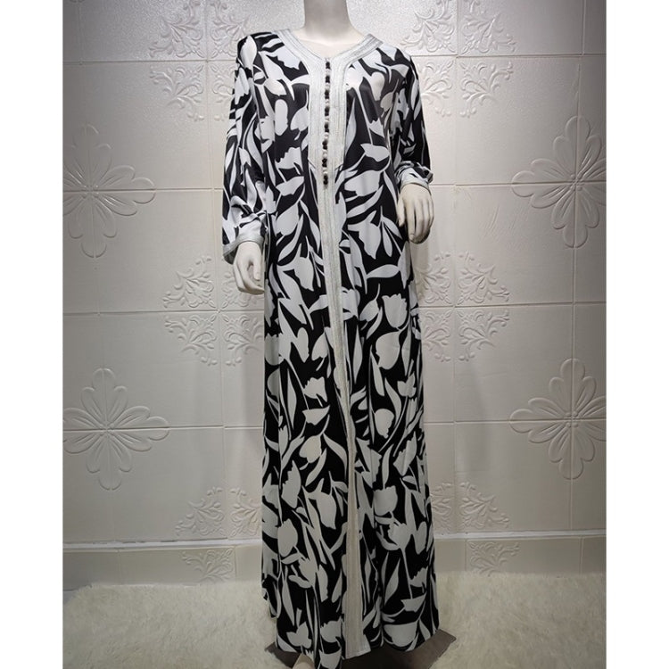 Women V-neck Printed Long Floral Dress
