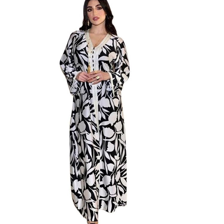 Women V-neck Printed Long Floral Dress