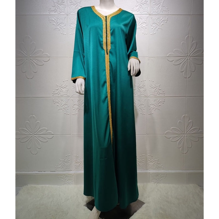Women V-neck Solid Color Robe Dress