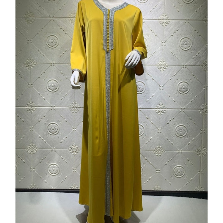 Women V-neck Solid Color Robe Dress