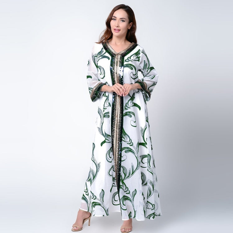 Women Printed Sequin Embroidered Robe