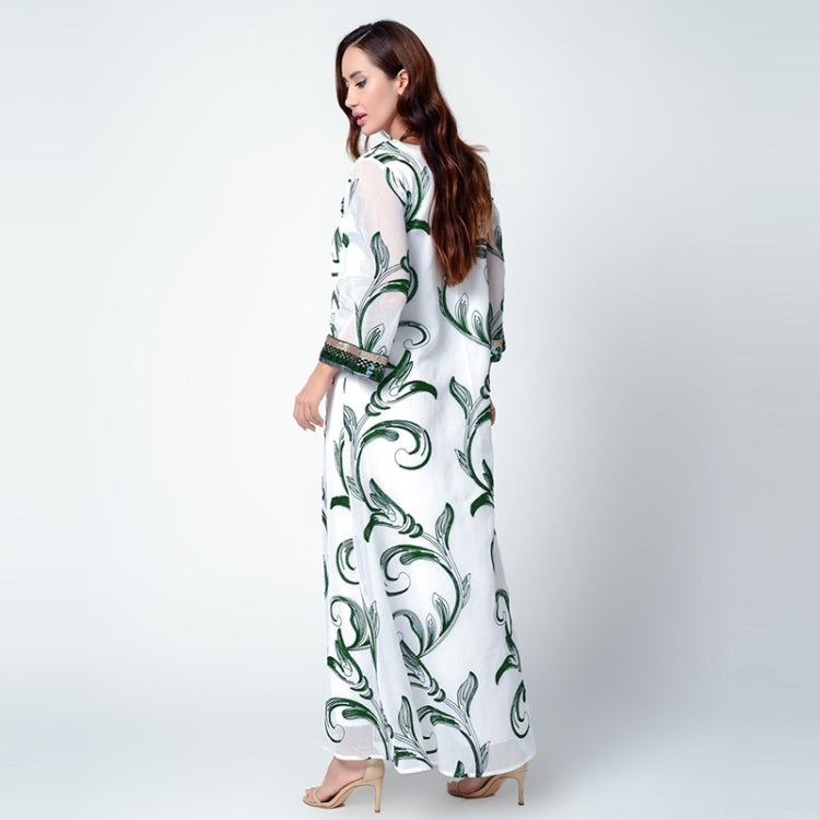 Women Printed Sequin Embroidered Robe