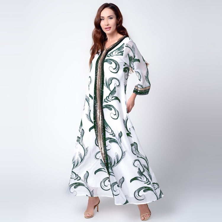 Women Printed Sequin Embroidered Robe