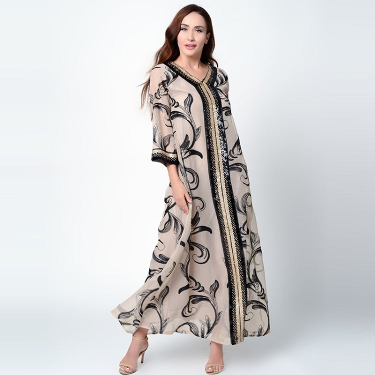 Women Printed Sequin Embroidered Robe