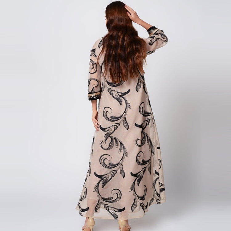 Women Printed Sequin Embroidered Robe
