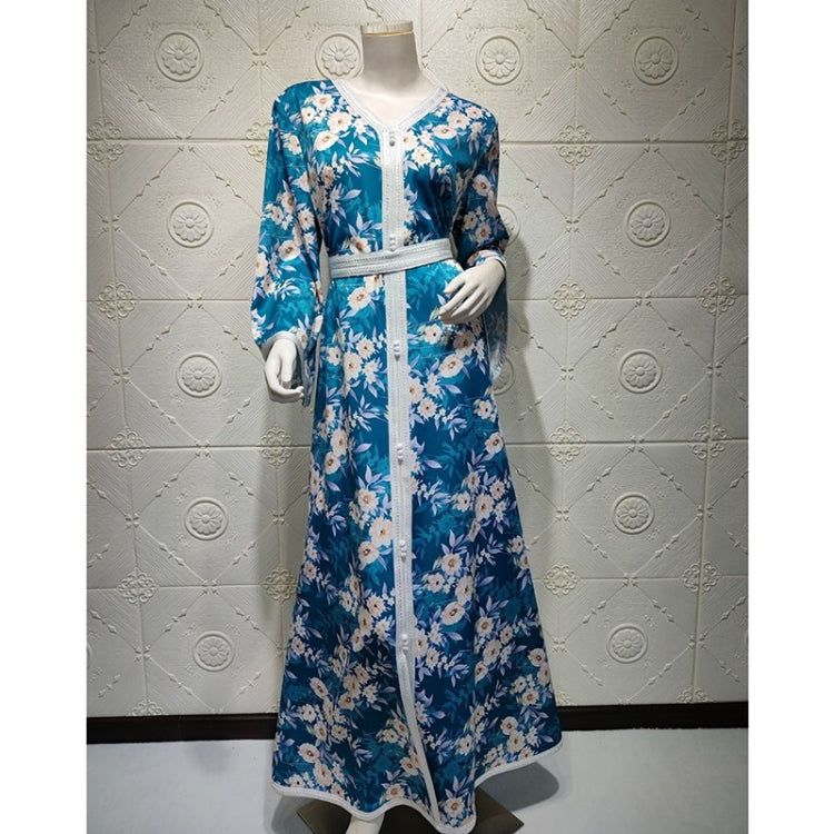 Women Printed Floral Lace Long Dress