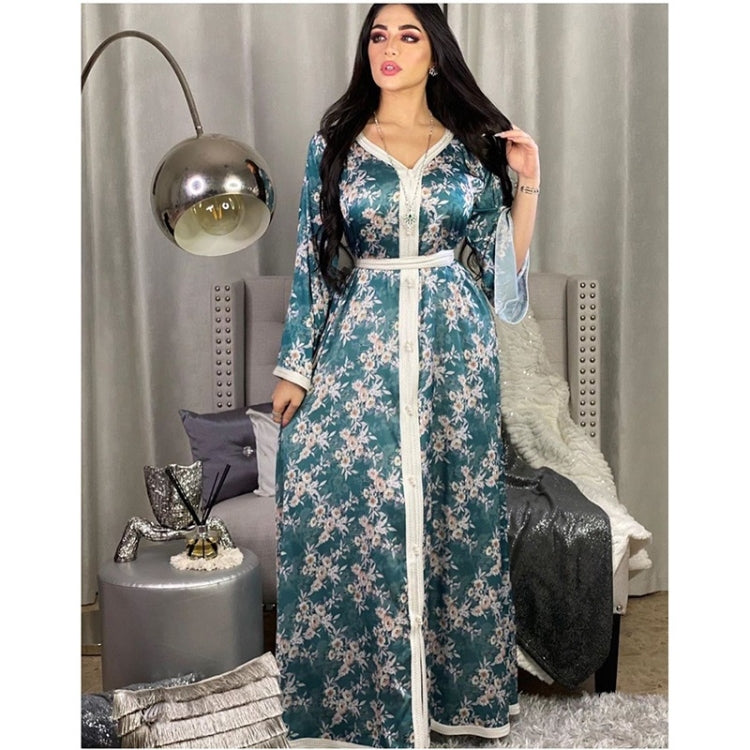 Women Printed Floral Lace Long Dress