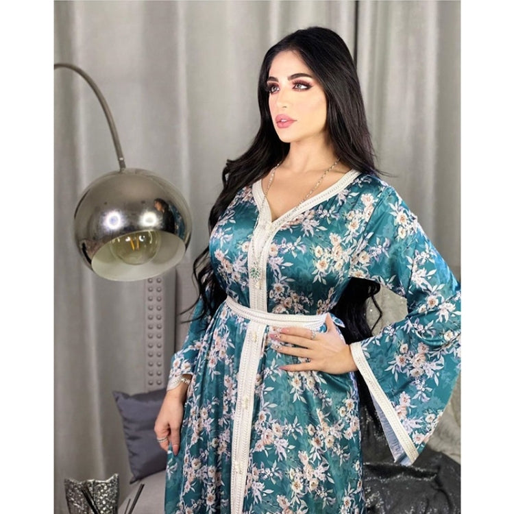 Women Printed Floral Lace Long Dress