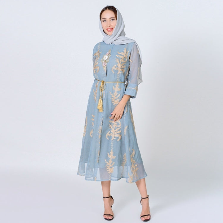 Women Long Sleeve Embroidered Dress