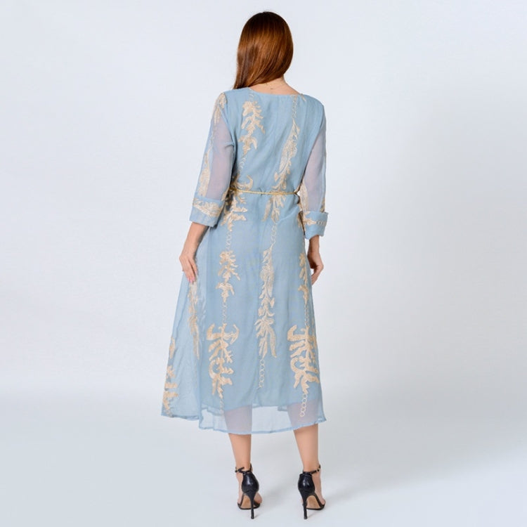 Women Long Sleeve Embroidered Dress