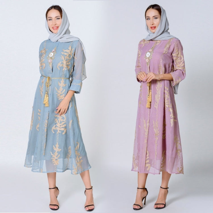 Women Long Sleeve Embroidered Dress