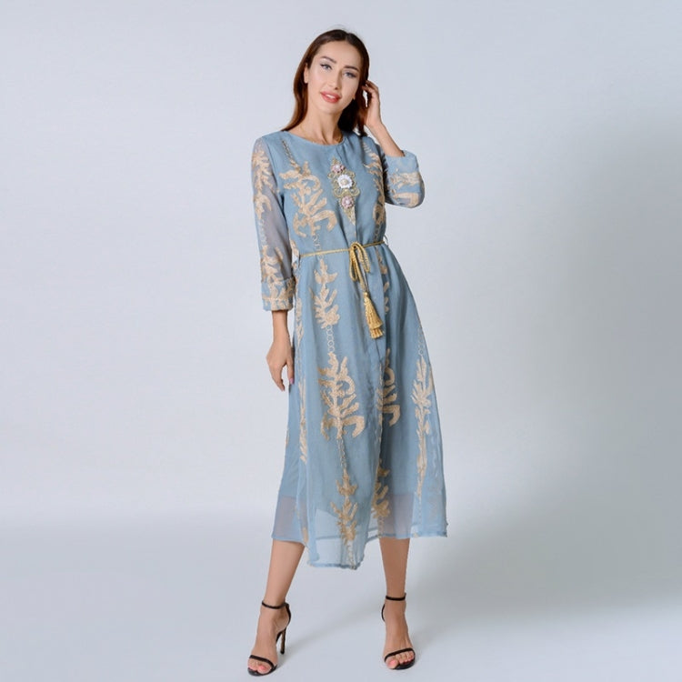 Women Long Sleeve Embroidered Dress