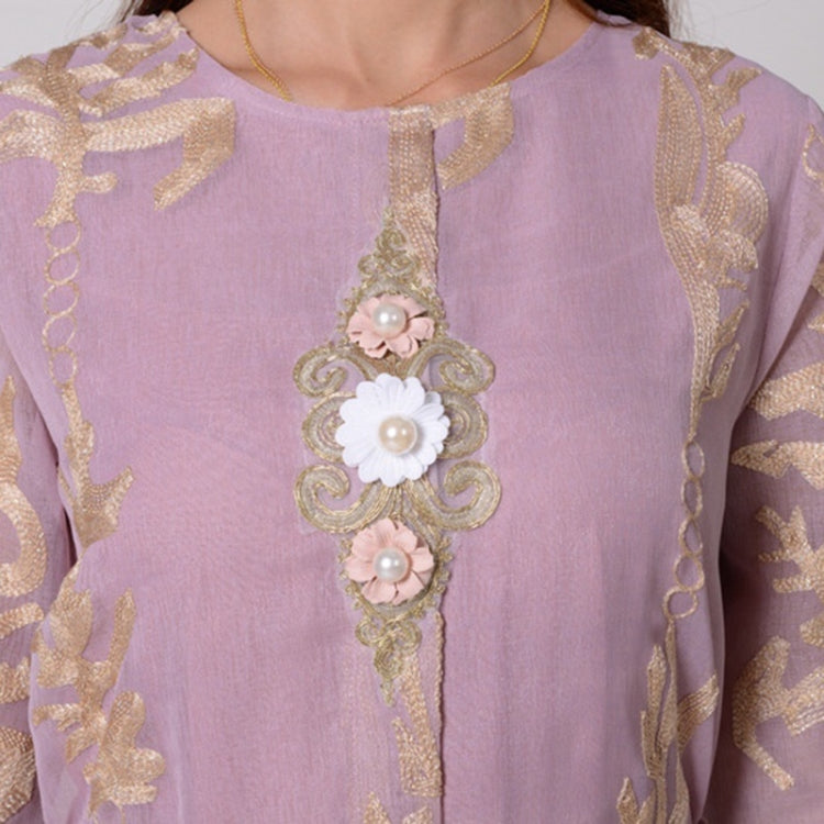 Women Long Sleeve Embroidered Dress