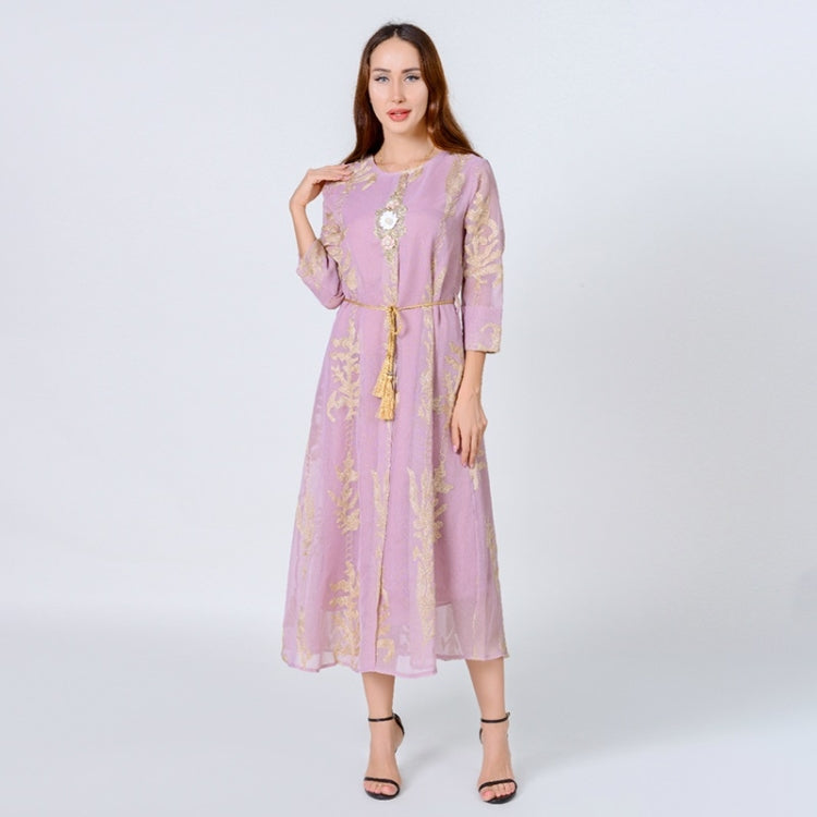 Women Long Sleeve Embroidered Dress