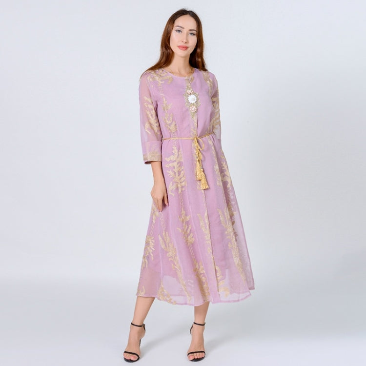 Women Long Sleeve Embroidered Dress