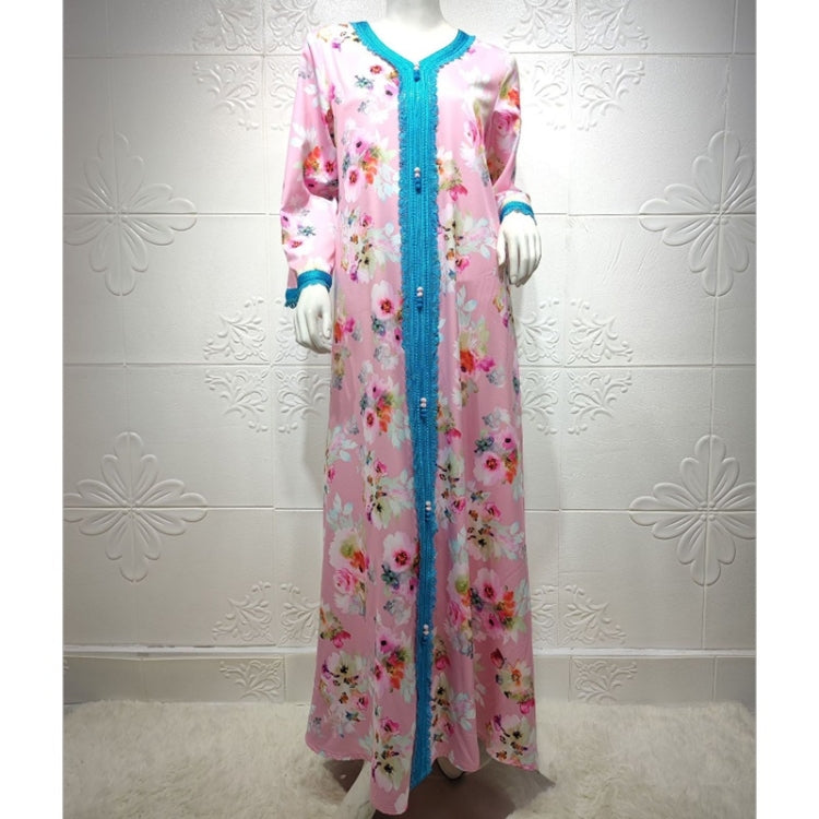 Women Ladies Lace Print Long Dress