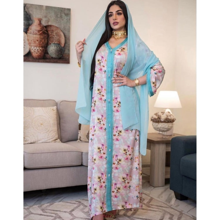 Women Ladies Lace Print Long Dress