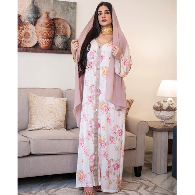 Women Long Sleeve Printed Long Dress