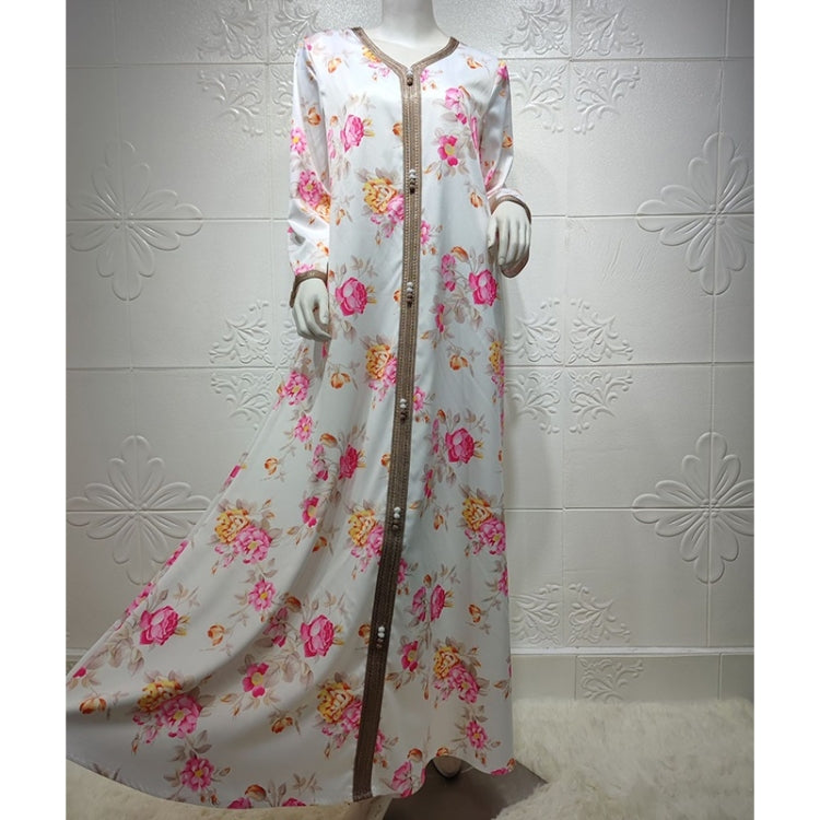 Women Long Sleeve Printed Long Dress