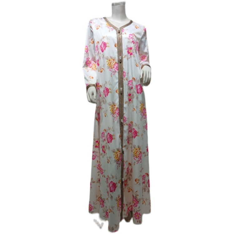Women Long Sleeve Printed Long Dress