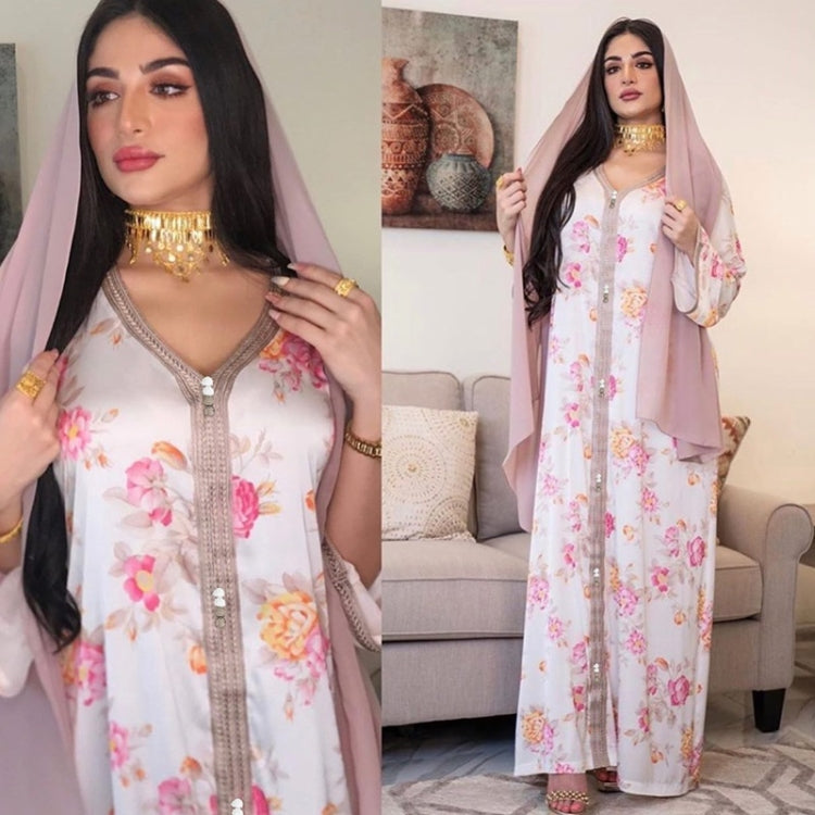 Women Long Sleeve Printed Long Dress