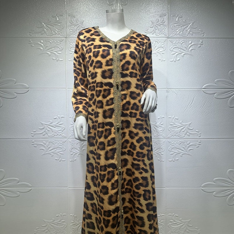 Women Printed Leopard Print Long Dress