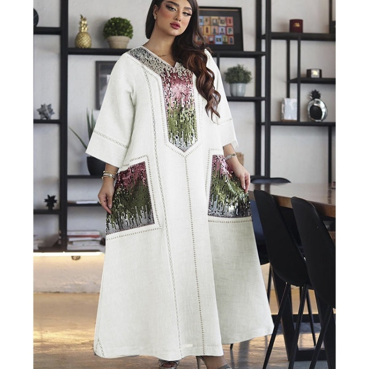 Women Sequin Embroidered Robe Dress