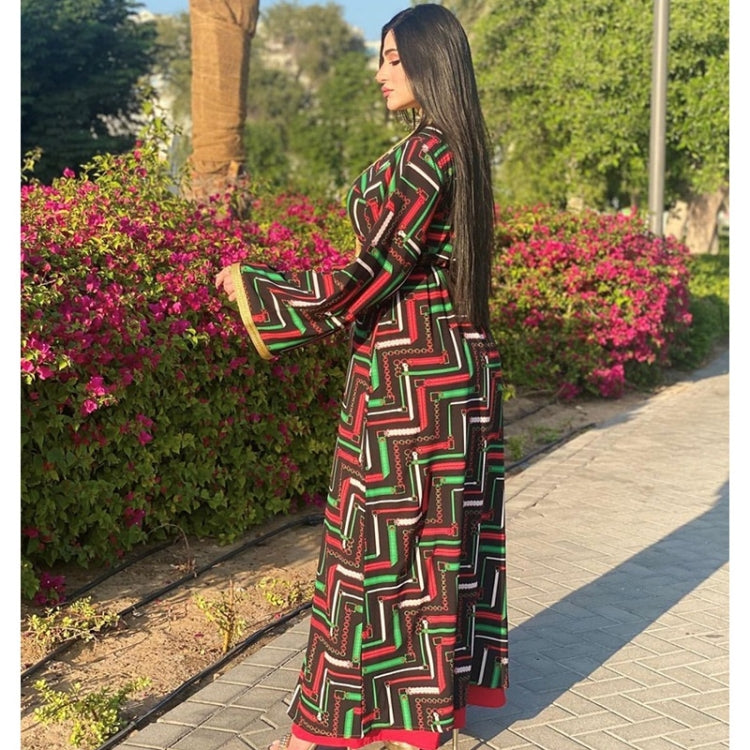 Women Printed Floral Robe Dress Two-piece Suit
