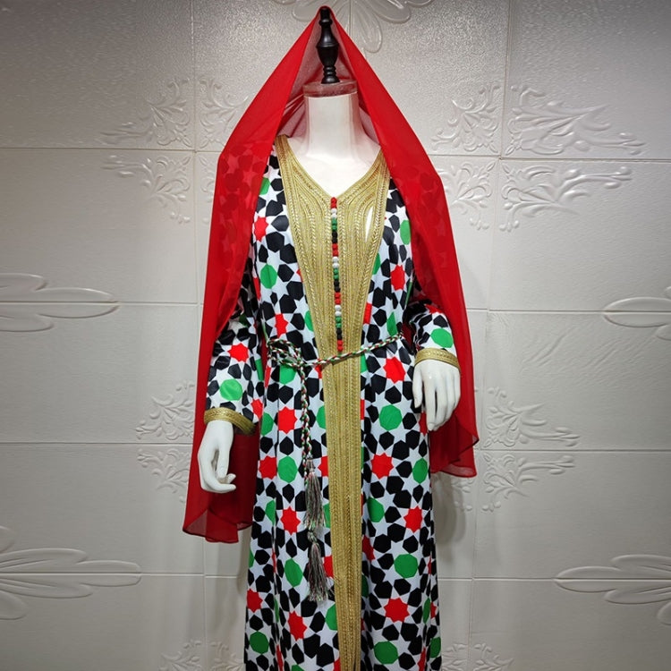 Women Printed Floral Long Dress Two-piece Suit