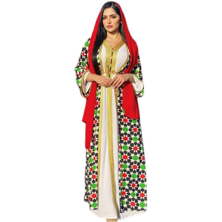 Women Printed Floral Long Dress Two-piece Suit