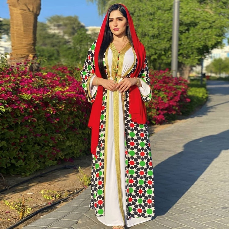 Women Printed Floral Long Dress Two-piece Suit